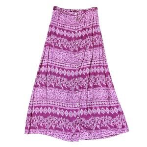 Kathy Ireland Pink Boho Barbie Maxi Skirt: Size 14